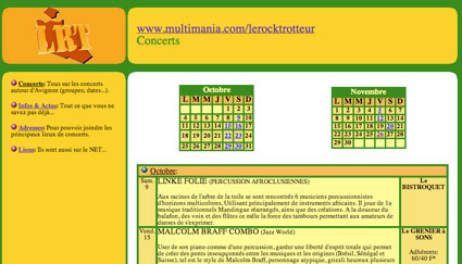 Page concerts de Rocktrotteur en 1999